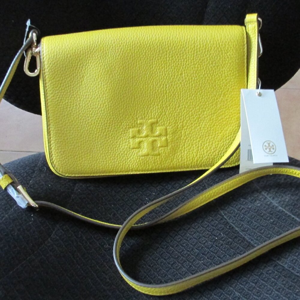 Tory Burch Thea Clutch Crossbody Gold Yellow New with Tags